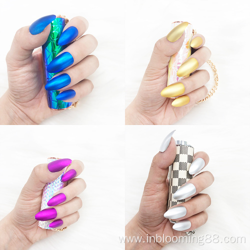 Rainbow Bright False Coffin Press On Nails